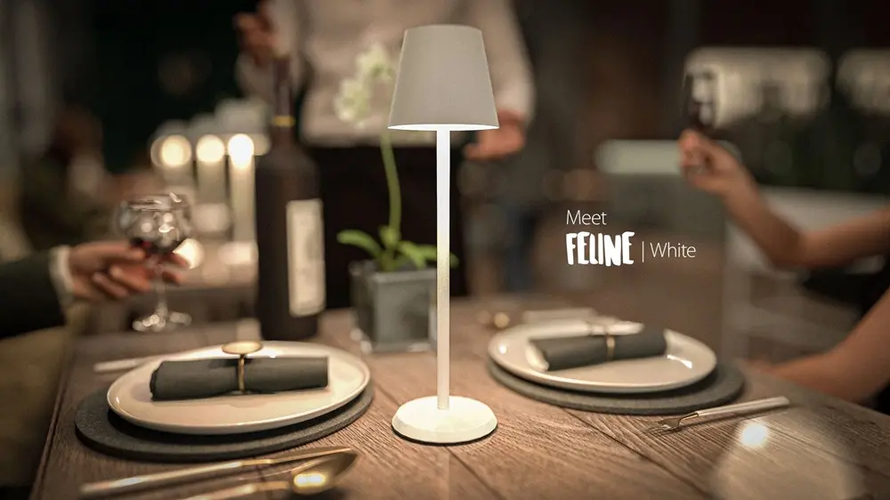 LED bordlampe, FELINE, Securit, inkl. magnetisk ladekabel, metal, hvid, (1 stk.) - Securit FELINE LP-FE-WT.webp