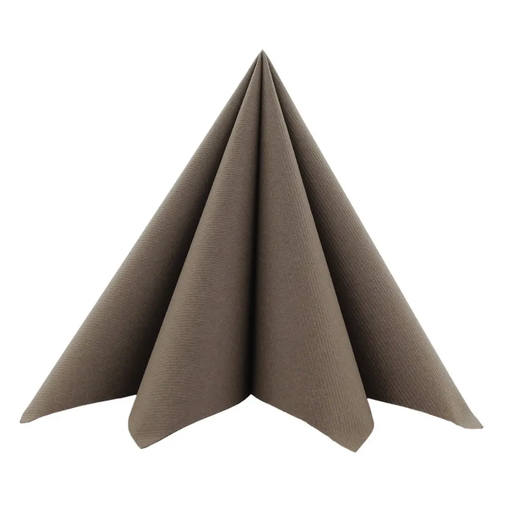 Middagsserviet, 1/4 fold, 40x40cm, mocca, airlaid, (600 stk.) - Middagsserviet, 14 fold, 40x40cm, mocca, airlaid.webp
