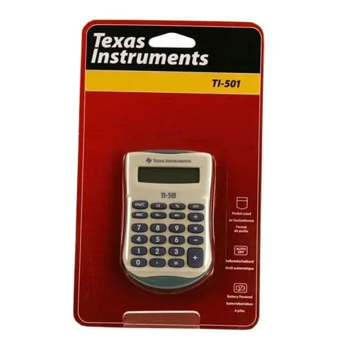 Lommeregner, Texas, TI-501, 8-cifre, (1 stk.) - Texas Instruments TI-501 lommeregner.webp