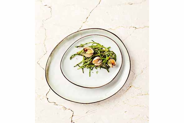 Desserttallerken, hvid, rund, Ø21x1,5cm, melamin, ubrydelig, PLATO, (24 stk.)