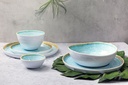 Desserttallerken, rund, Ø21,5x1,5cm, hvid/blå, ubrydelig, melamin, LAGUNA AZZURRO, (24 stk.) - Desserttallerken, rund, Ø21,5x1,5cm, hvid/blå, ubrydelig, melamin, LAGUNA AZZURRO, (24 stk.)