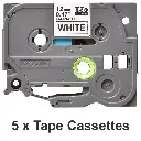 Labeltape, Brother, TZe-231M5, 12mmx8m, sort på hvid, lamineret, (1 pakke med 5 stk.) - Brother, TZe-231M5 - Labeltape.webp