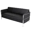 Sofasæt med lænestole, i kunstlæder, 3 personers sofa + 2 lænestole, Boston, sort, (1 sæt) - Boston 3 personers lædersofa.webp