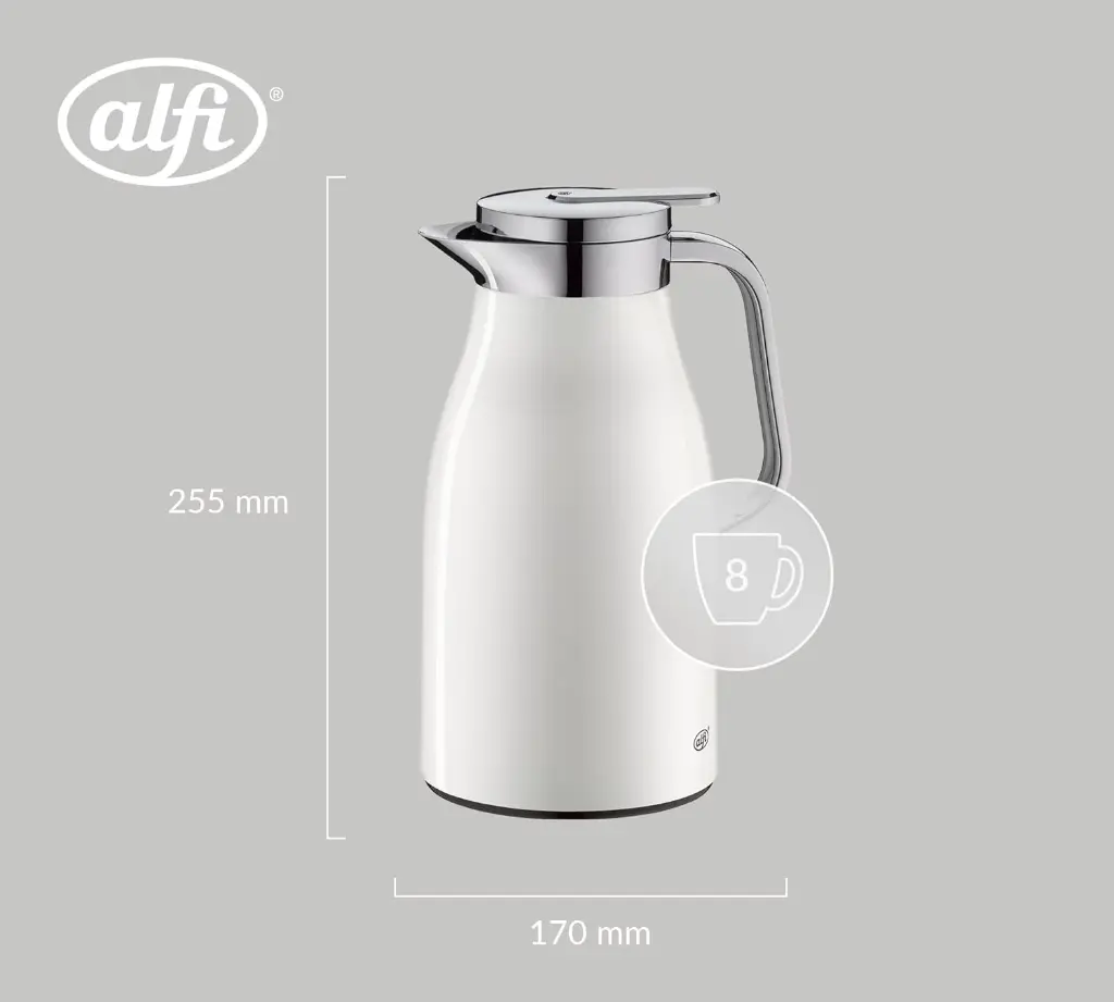 Termokande, 1L, 13x16x25,5cm, hvid, rustfrit stål, Alfi Skyline, (1 stk.) - Alfi Skyline Hvid.webp