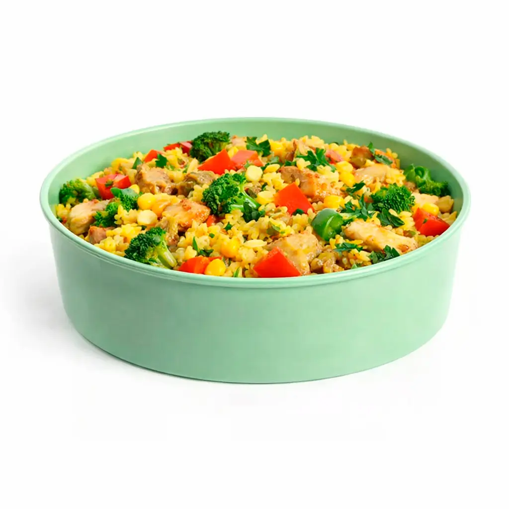Genanvendelig plastskål, 1200ml, Ø20x6cm, PP, grøn, (48 stk.) - Genanvendelig plastskål, 1200ml, Ø20x6cm, PP, grøn.webp