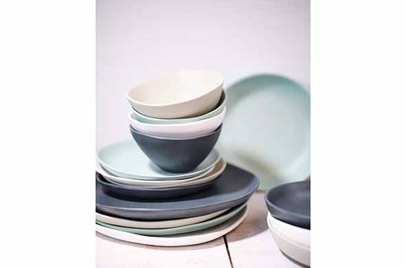 Frokosttallerken, rund, Ø19,9x2cm, mørkgrå, melamin, KUPO, (6 stk.) - Frokosttallerken, rund, Ø19,9x2cm, mørkgrå, melamin, KUPO, (6 stk.)