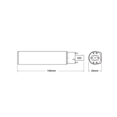 LED kompaktrør, G24q-2, 700lm, 3000K, 7W/830 (18W), HF+230V, LEDVANCE Dulux, (10 stk.) - Ledvance Dulux-D LED 7W - 830 Varm Hvid - 4-Pinde - Erstatter 18W.webp