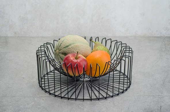 Frugtskål, rund, sort, krom, Ø33x12cm, ORBIT, (1 stk.) - Frugtskål, rund, sort, krom, Ø33x12cm, ORBIT, (1 stk.)