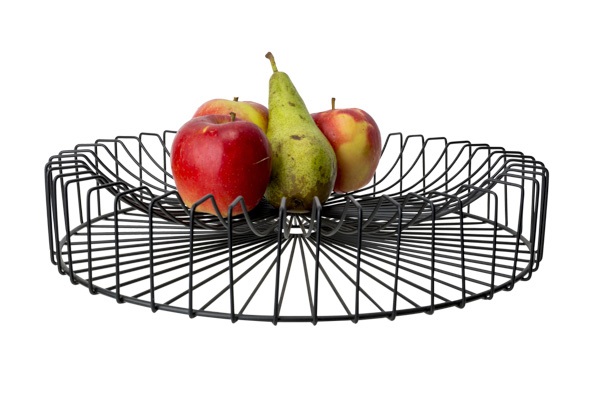 Frugtskål, rund, sort, krom, Ø40x6cm, ORBIT, (1 stk.) - Frugtskål, rund, sort, krom, Ø40x6cm, ORBIT, (1 stk.)