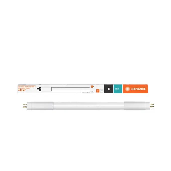 LED lysrør - T5 Value short 288mm, G5, 440lm, 4000K, 4W/840 (8W), HF, LEDVANCE, (25 stk.) - LED lysrør - T5 Value short 288mm, G5, 440lm, 4000K, 4W.webp