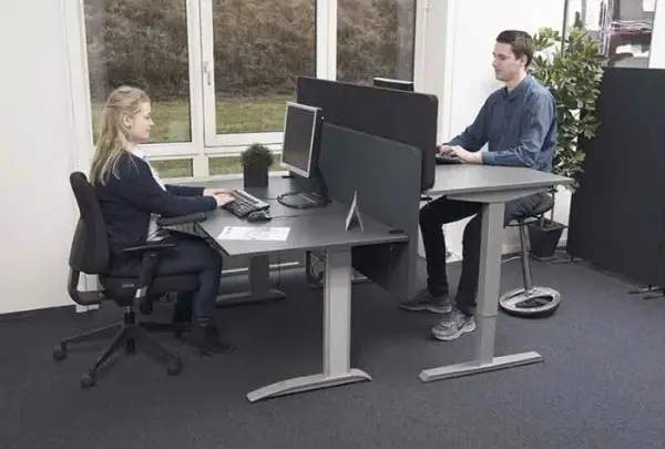 Front-bordskærm til kontor, lydabsoberende, antracit, ECO soft, flere størrelser, (1 stk.) - Front-bordskærm til kontor.webp