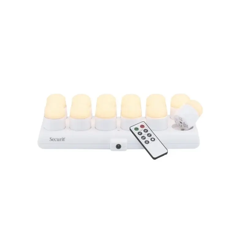 MANI orange glasstager & LED lys m/ hvidt lys, Securit (sæt á 12 stk.) - TLH-MA-GO-KIT1.webp