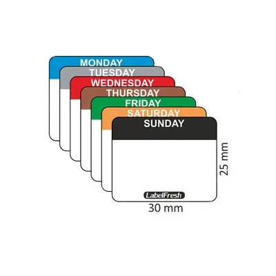 HACCP labels, Torsdag, 3x2,5cm, LabelFresh Easy, (pk á 1000 stk.) - HACCP labels - Ugedag - Labelfresh.webp