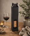 Vinkarton til 1 flaske, 8,5x8,5x36 cm, pap, med vindue, sort, (20 stk.) - Vinkarton til 1 flaske.webp