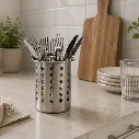 Bestikholder, Ø11.5x13,5cm, rustfri stål, (1 stk.) - Bestikholder, Ø11.5x13,5cm, rustfri stål.webp