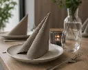 Middagsserviet Airlaid, GS-Basic, 1/8 fold, 40x40cm, Greige-farve (Grå + Beige) (600 stk.) - Greige middagsserviet Airlaid GS-Basic 40x40cm.webp