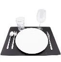 Dækkeserviet, sort, læder, 43x30cm, (12 stk.) - Læder dækkeserviet sort.webp