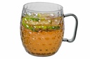 Moscow mule glas, mørk/klar med tekstur, 500ml, Ø12x10cm, borsilikatglas, MOSCOW MULE, (6 stk.) - Glas med hank, mørk/klar med tekstur, 500ml, Ø12x10cm, borsilikatglas, MOSCOW MULE, (6 stk.)