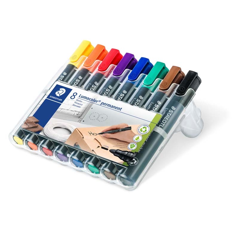 Marker, Staedtler Lumocolor, 2MM assorteret, permanent, Sæt med 8 dele (Sæt) - Marker, Staedtler Lumocolor, 2MM assorteret, permanent, Sæt med 8 dele (Sæt)-02.jpg