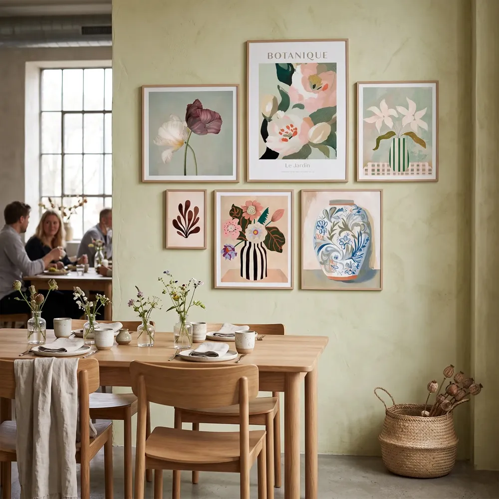 Indrammede billeder med blomster- og plantemotiver - Securit ONE GALLERY Flower Up, (sæt á 6 stk.) - Securit ONE GALLERY Flower Up.webp