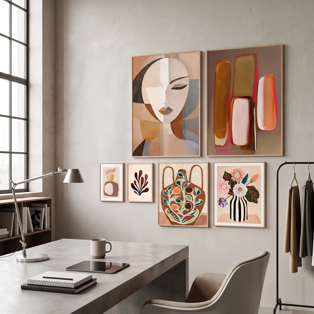 Indrammede billeder med grafiske kunsttryk - Securit ONE GALLERY Modern Graphic, (sæt á 6 stk.) - Securit ONE GALLERY Modern Graphic.webp