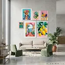 Indrammede billeder med kunsttryk i trendy farver - Securit ONE GALLERY Colour Up, (sæt á 6 stk.) - Securit ONE GALLERY Colour Up.webp