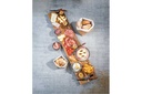 Serveringsfad i træ, 95x20x4cm, med fod, træ, brun, (1 stk.) - Serveringsfad i træ, 95x20x4cm, med fod, træ, brun, (5 stk.)