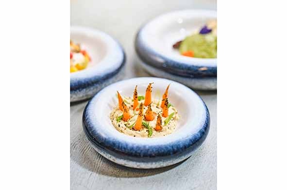 Serveringsskål, Ø20,3x5cm, stentøj, blå/hvid, TORUS, (2 stk.) - Serveringsskål, Ø20,3x5cm, stentøj, blå/hvid, TORUS, (2 stk.)