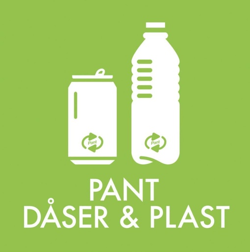 Piktogram til pant dåse og plast, 12x12cm, grøn, folie, selvklæbende, (1 stk.)
