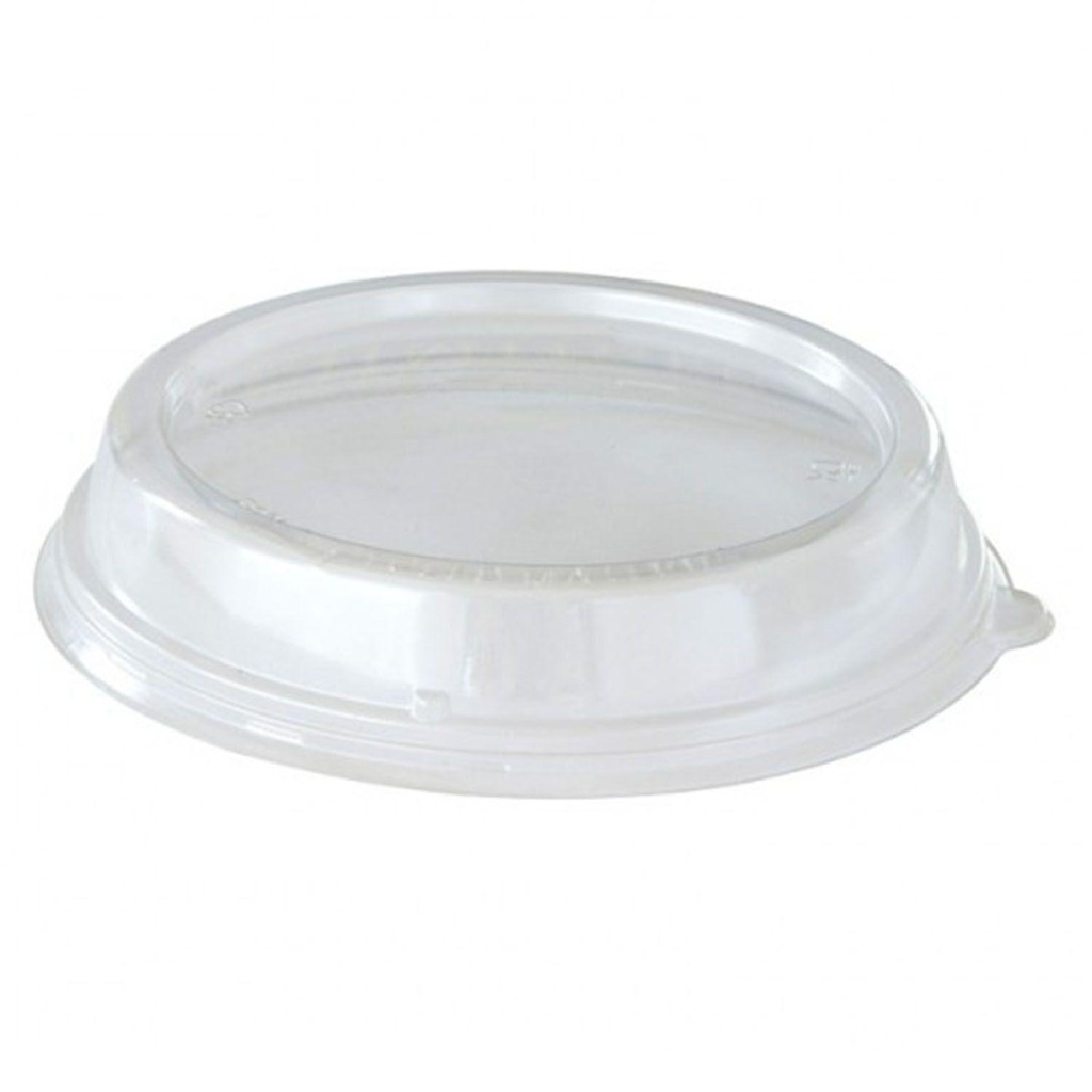 Plastlåg, rund, Ø150x35mm, RPET, Klar, til 600 ml bagasse skål, (360 stk.)