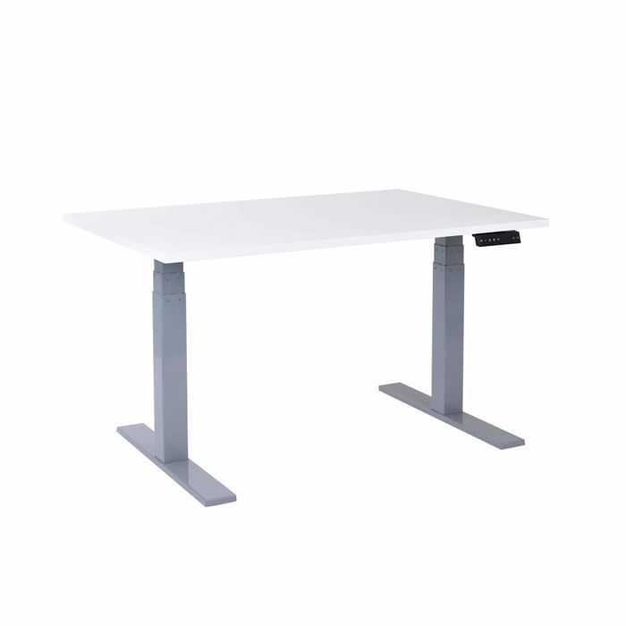 Hæve sænkebord, 80x140cm, 3-leddet elekstrisk, EP 6000, memory funktion, flere farver, (1 stk.) (Hvid)