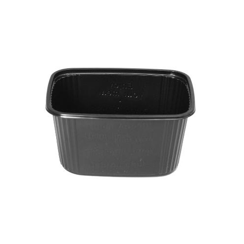 Salatbæger, 250gr, 10,8x8,2x4,7cm, rektangulær, PS, Sort, (1000 stk.)
