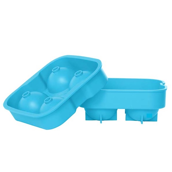 Isterningbakke til kugler, Ø4,5cm, silikone, blå eller rød, (1 stk.) (Blå)