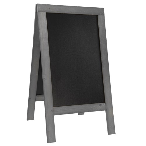 A-skilt / gadeskilt til kridtmarkere, Securit, NATURE, 135x77 cm, bøgetræ, flere farver, (1 stk.) (Grå)