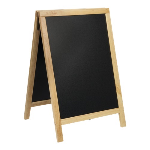 A-skilt / gadeskilt til kridtmarkere, Securit, DELUXE, 85x55 cm, gummitræ, (1 stk.) (Bøg)