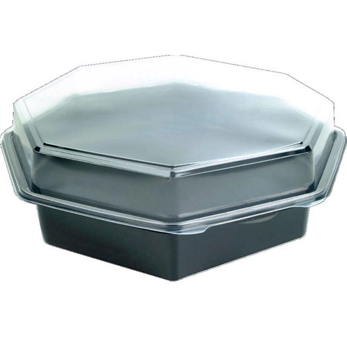 Bakke, Octaview, PS, sort/transparent, 30,5x30,5x8cm, (75 stk.)
