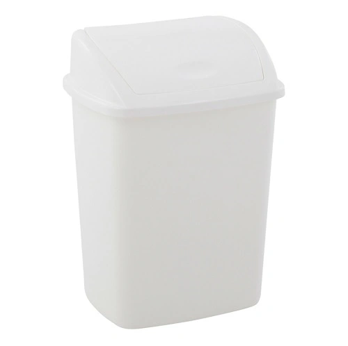 4,45L affaldsspand med svinglåg, 16,5x20x28,5cm, hvid, plast, forberedt til vægmontering, (1 stk.)