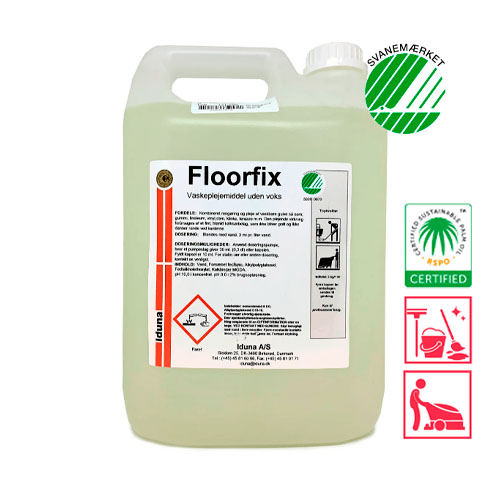 Gulvpleje/Træsæbe, 5 l, uden voks, farve og parfume, Iduna Floorfix, (1 stk.)