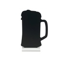 Bordskilt, ØLGLAS med alufod, Securit Silhouette, (1 stk.)