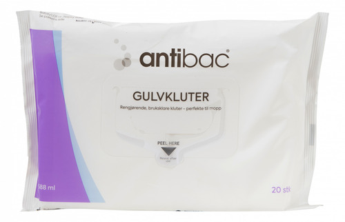 Gulvklude, Antibac Floor Wipes, 1 pakke á 20 wipes, (1 stk.)