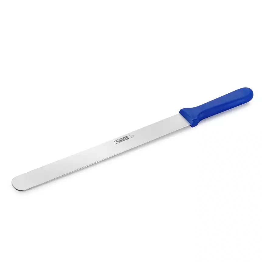 Paletkniv, 31cm, rustfrit stål, slebet på én side, blåt plastgreb, Thermohauser, (1 stk.)