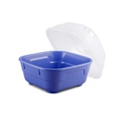 Genanvendelig plastskål med højt låg, 550ml, GoodBowl Tiny XL, Thermohauser, (sæt á 5 stk.) (Blå)