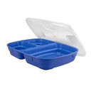 Genanvendelig plastskål, 3-rums, 580/220/220ml, GoodBowl Trio, Thermohauser, (sæt á 5 stk.) (Blå)
