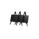 Bordskilte til kridtmarkere, Securit® mini tavlestafeli, 15x12,8 cm, træ/PP, flere farver, (sæt á 3 stk.) (Sort)