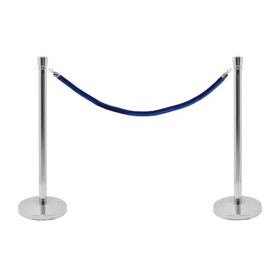 Afspærringssæt, 95x160 cm, rustfrit stål, Securit BUDGET, flere farver, (1 sæt) (Blå)