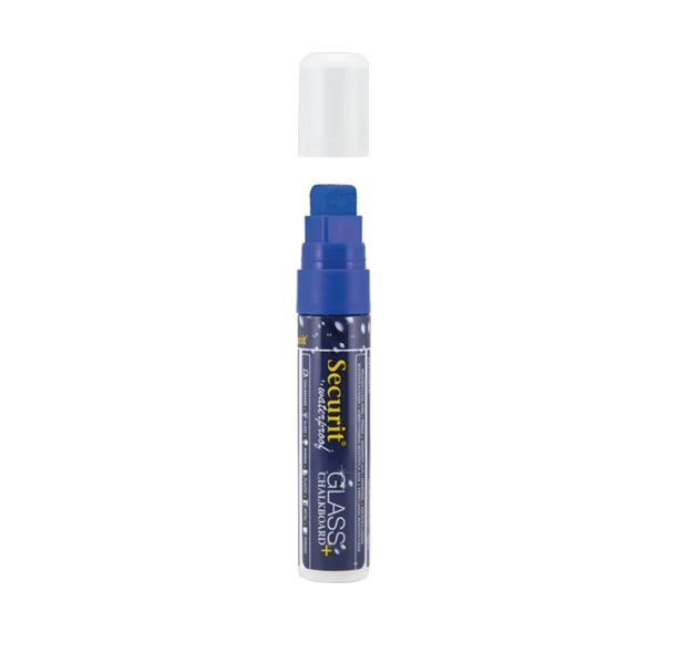 Vandfast kridtmarker med blokspids, 7-15mm, Securit Original, flydende kridt, flere farver, (1 stk.) (Blå)