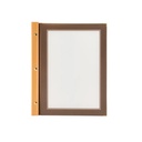 Menuramme med 2 lommer, Securit® WOOD, til ark, træ/refleksfri PP, flere str. & farver, (1 stk.) (Brun, A5)