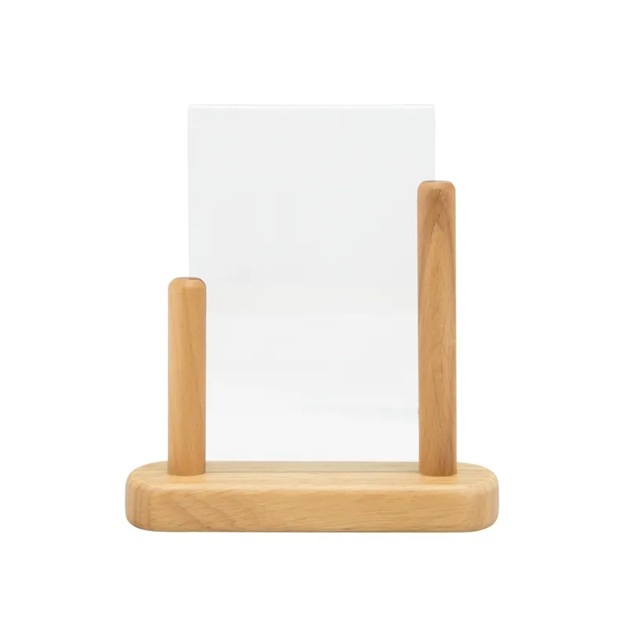 Borddisplay, Securit®, A6, træ/akryl, klar/teak, (1 stk.)