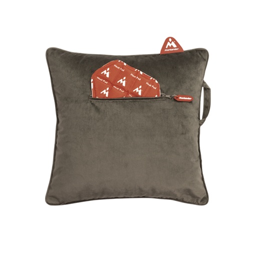 MONTANDOR pude med varmepudelomme, 45x45x12cm, stof, flere farver, Montandor, (1 stk.) (Brun)