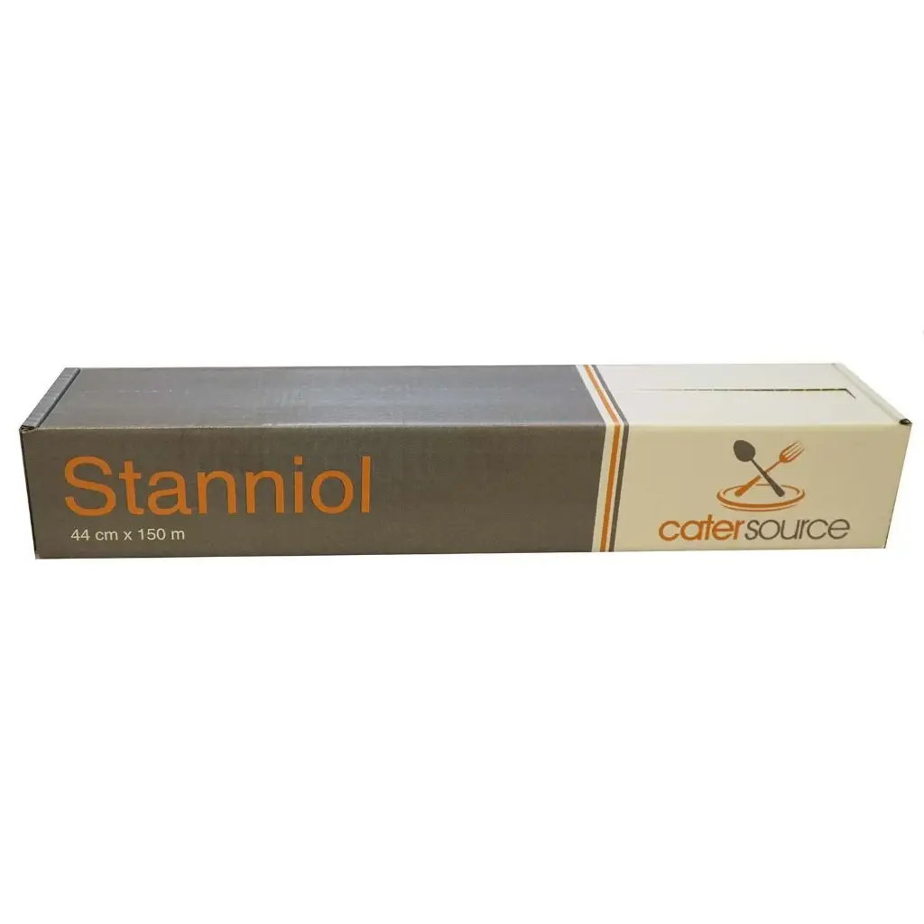 Stanniol/Alufolie, 44cmx150m, kraftig, 15 my, i Cut Boks, (6 stk.)